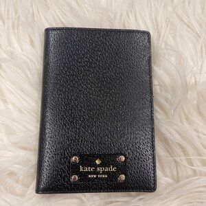 Kate Spade Black Textured Passport Cover